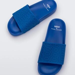 MARC JACOBS + Melissa NIB Slide Sandals Color Blue Size 10